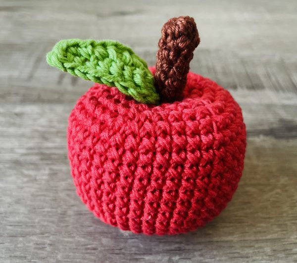 kids crochet play food apple