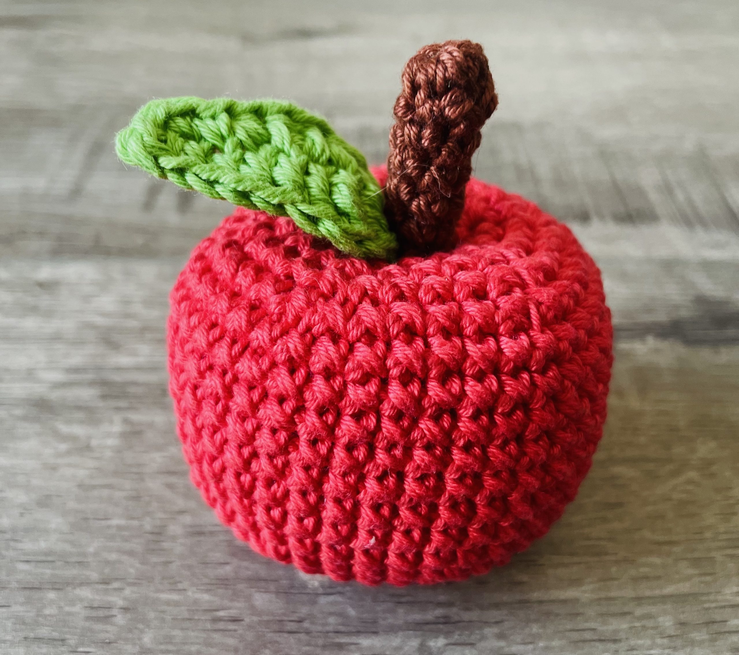 kids crochet play food apple