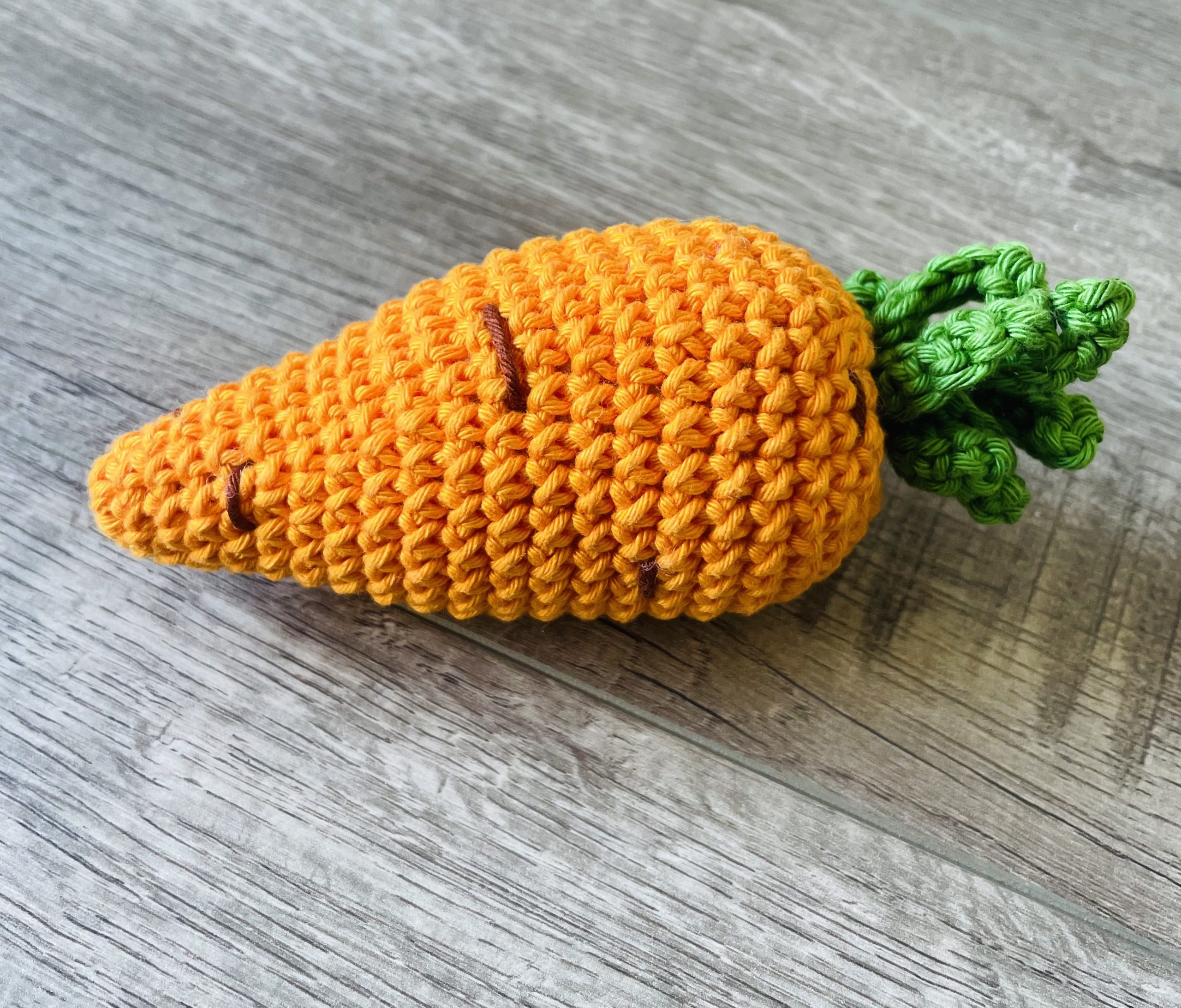 kids crochet play food carrot