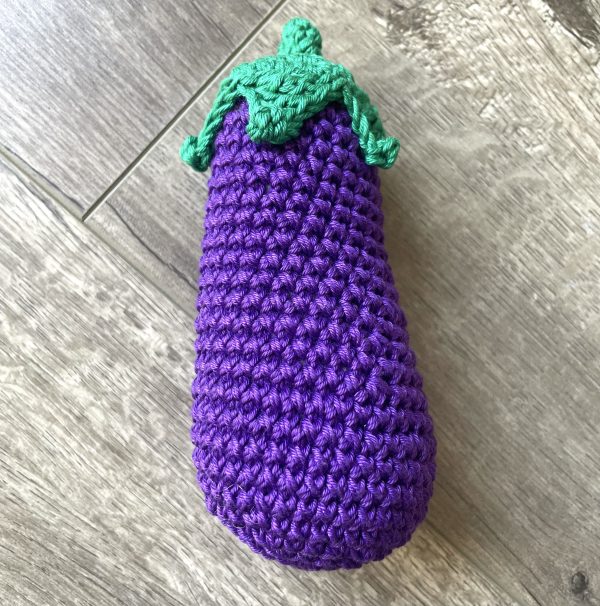kids crochet play food eggplant