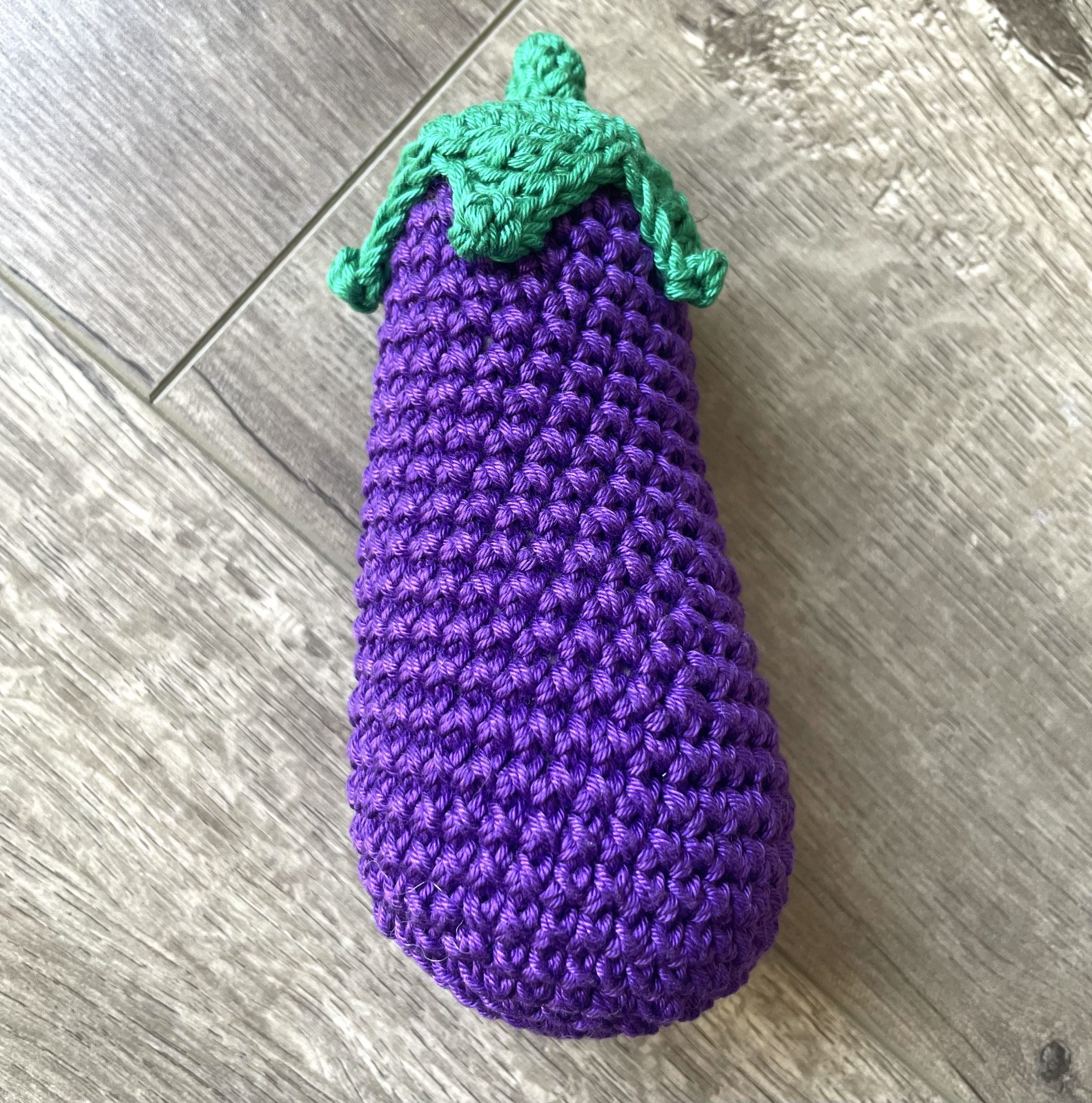 kids crochet play food eggplant