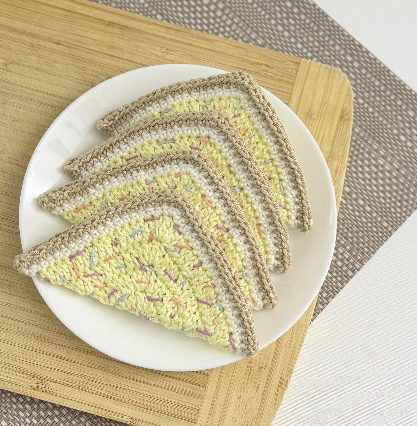 kids crochet play food fairy bread - aussie treats