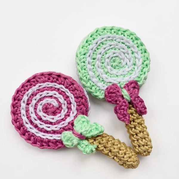 kids crochet play food lollipop