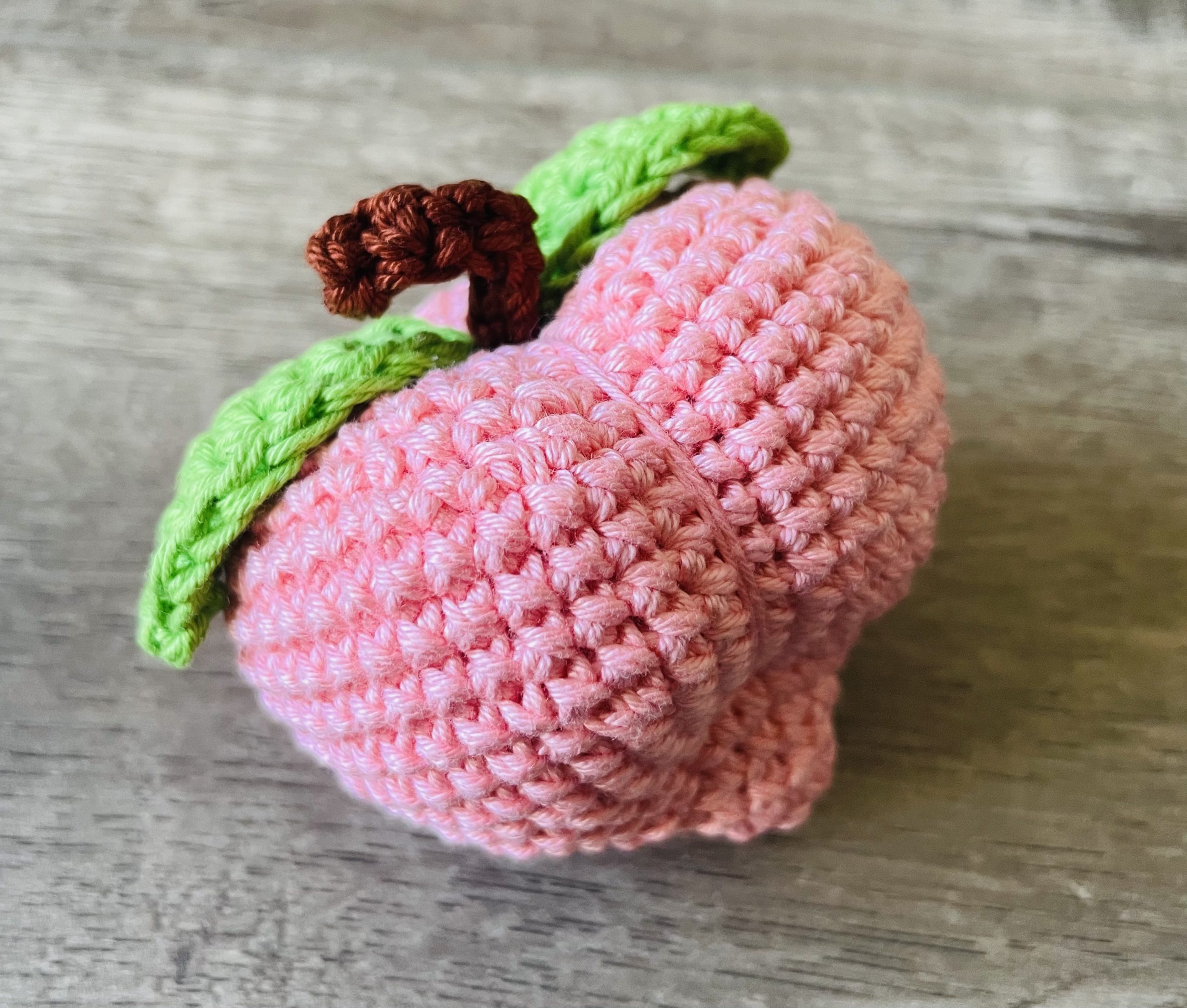 kids crochet play food peach