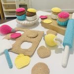crochet little baker - play and decorate cookie, muffin, cupcake, spatula, rolling pin