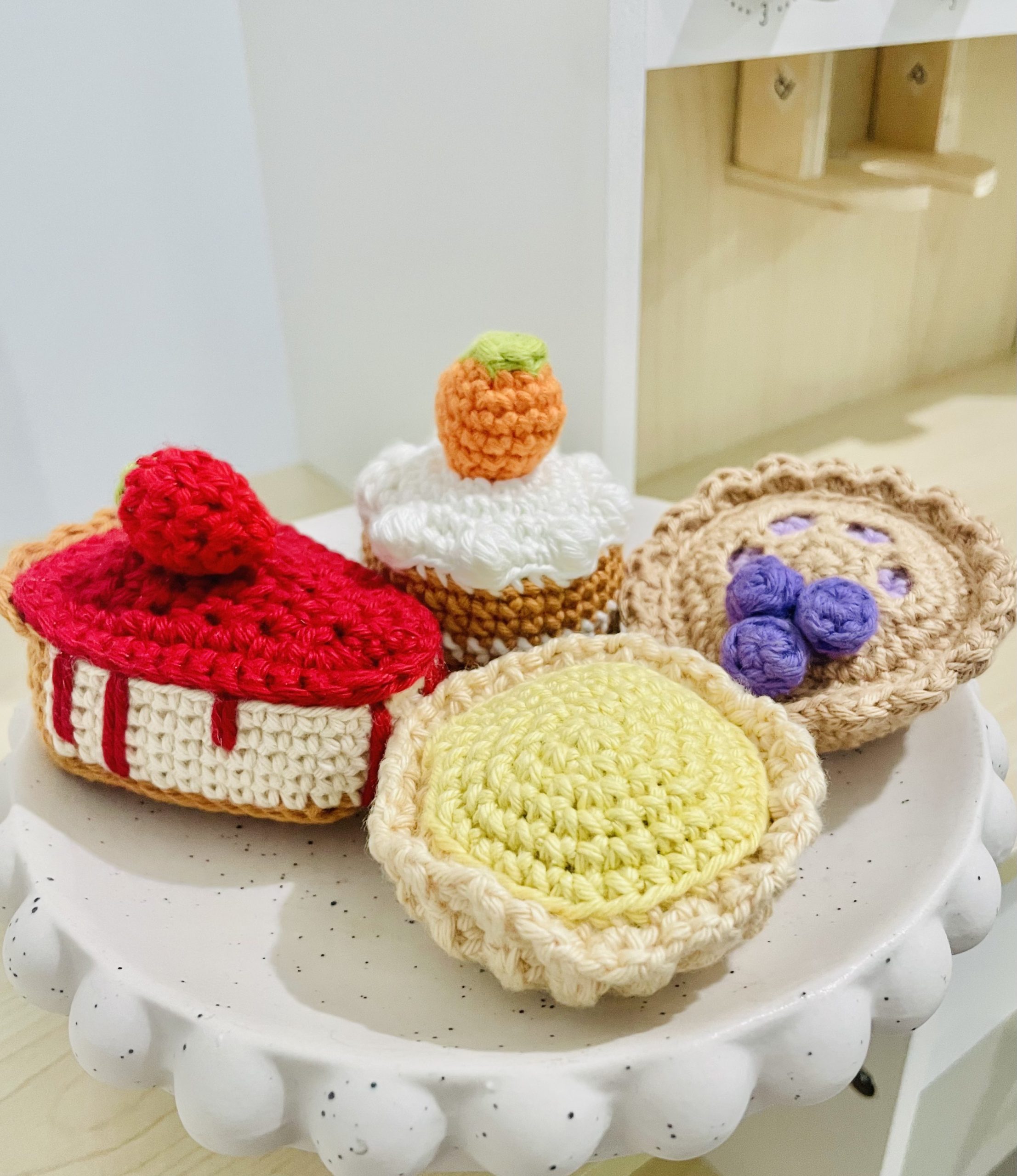 pastry set - carrot cake, tart, strawberry slice, blueberry tart